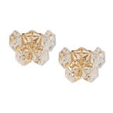 pair of crystal wall lights by Kinkeldey, Germany, 1970s.