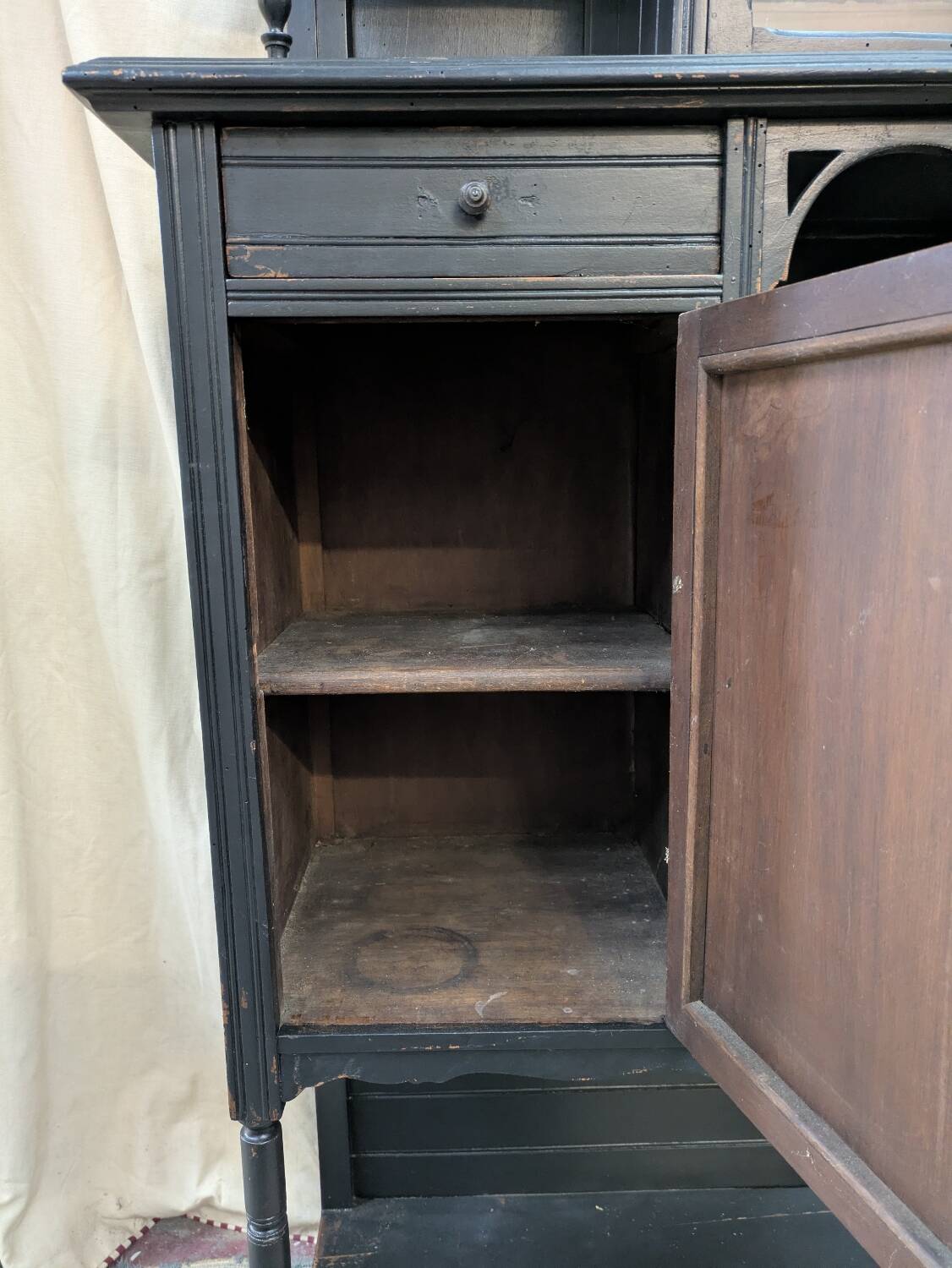 Black antique shelf