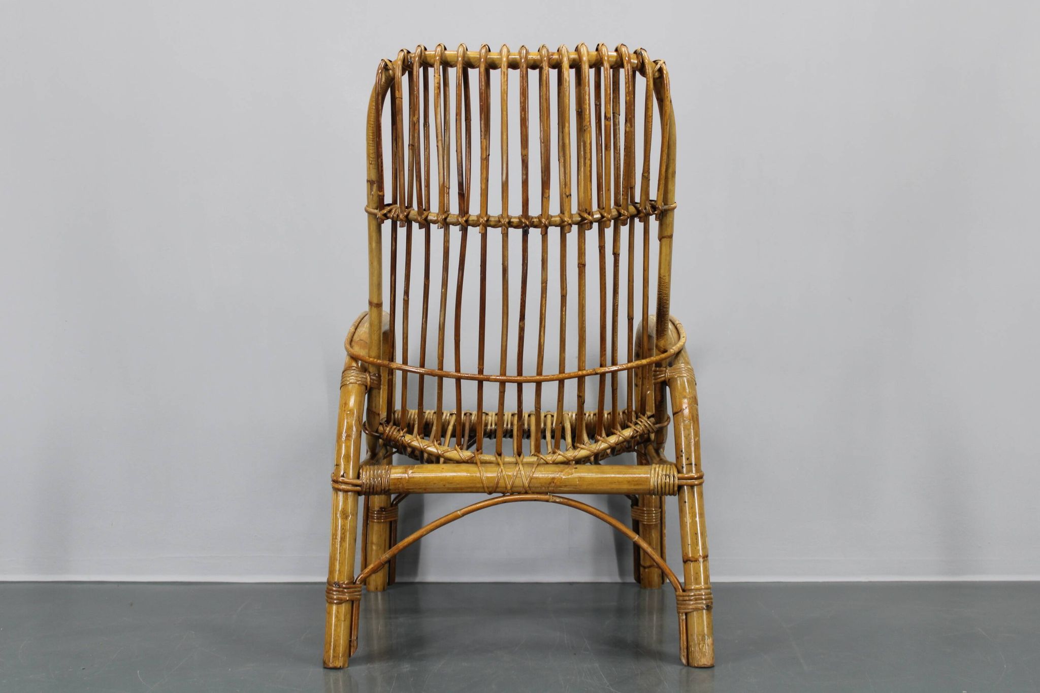 1950s “French Riviera” Rattan Armchair, Italy