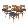 Set of 6 teak chairs, Denmark, 1960