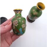 Miniature cloisonné enamel vases