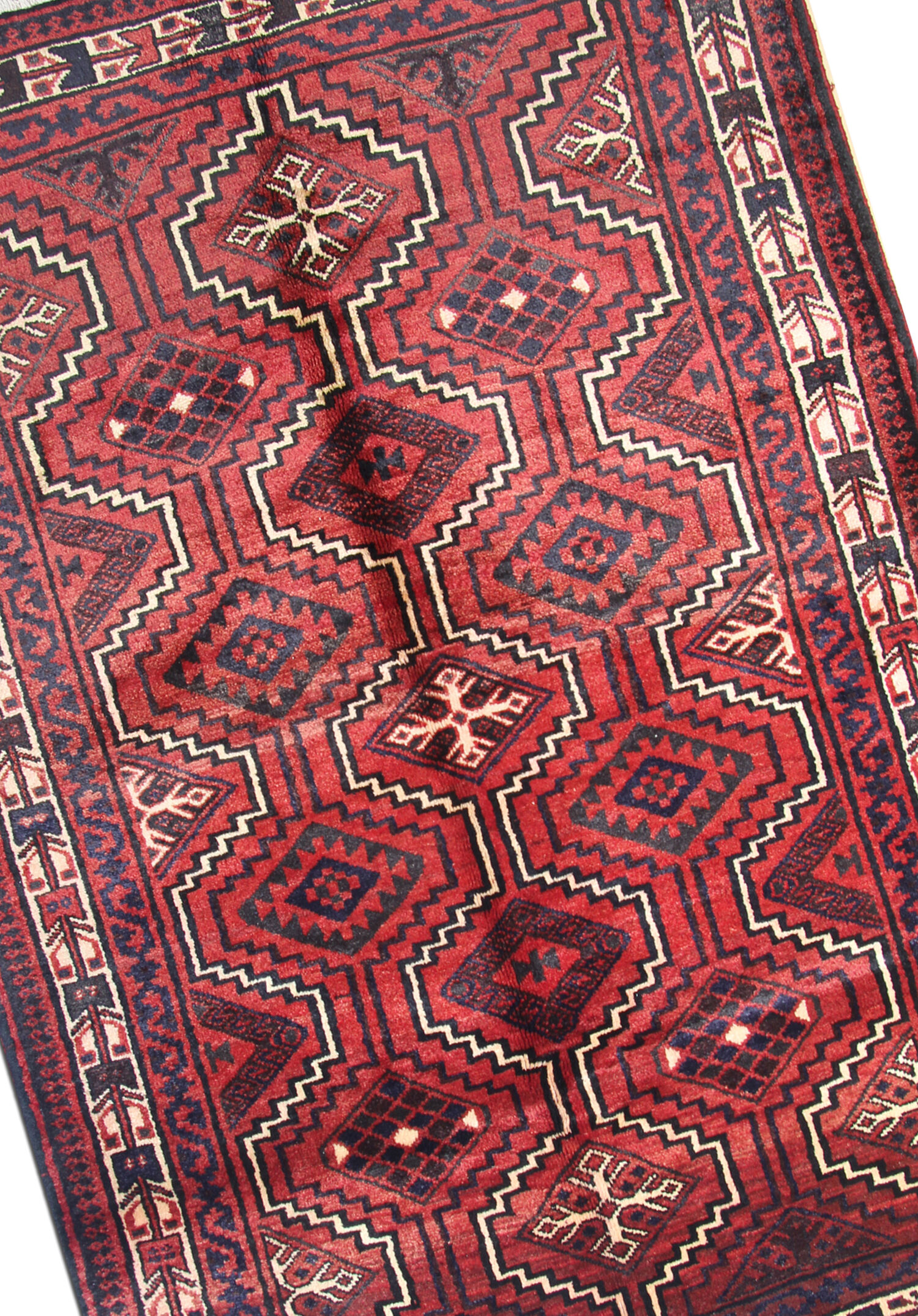 Red Wool Tribal Area Rug Hand made Oriental Wool Carpet- 171x247cm