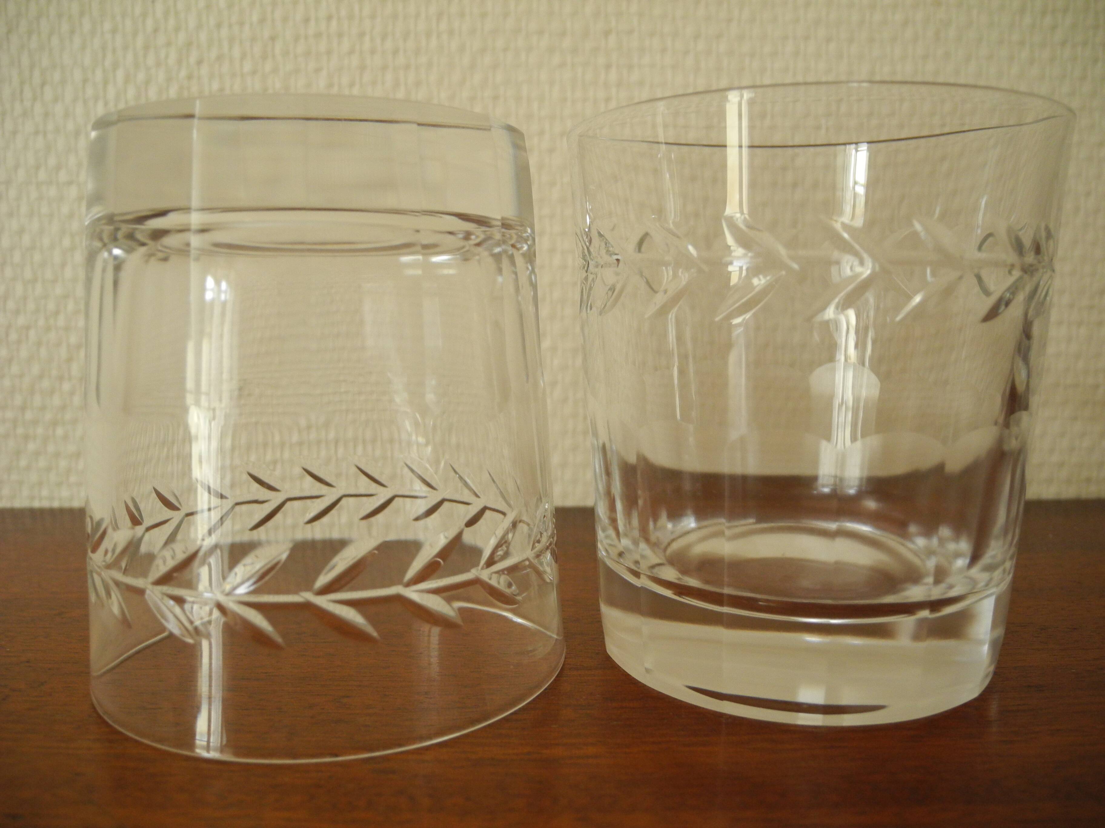 6 Lorraine crystal whiskey glasses vintage French crystal glasses service