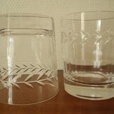 6 Lorraine crystal whiskey glasses vintage French crystal glasses service