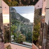 Beautiful coppered vintage Art Deco mirror, signed and dated