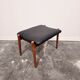 Danish - Style Stool with Faux Leather – 1970s