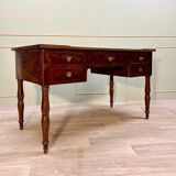 Flat Desk In Mahogany And Mahogany Feather Jacob Feet Louis Philippe Period XIX Eme Century