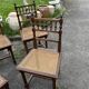 Set of 5 Henri II style chairs – turned wood and cane