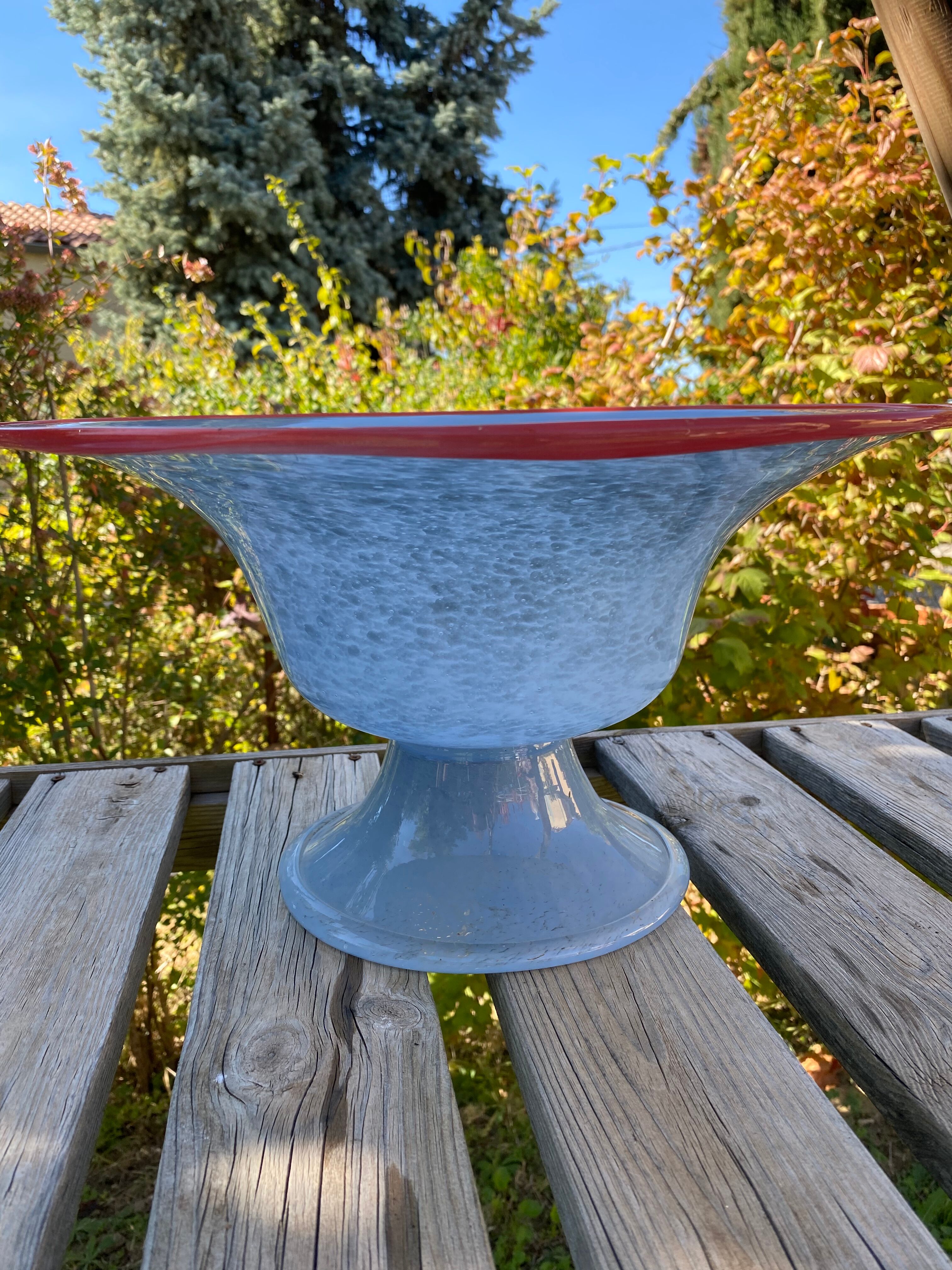 Italian basin blue and red border