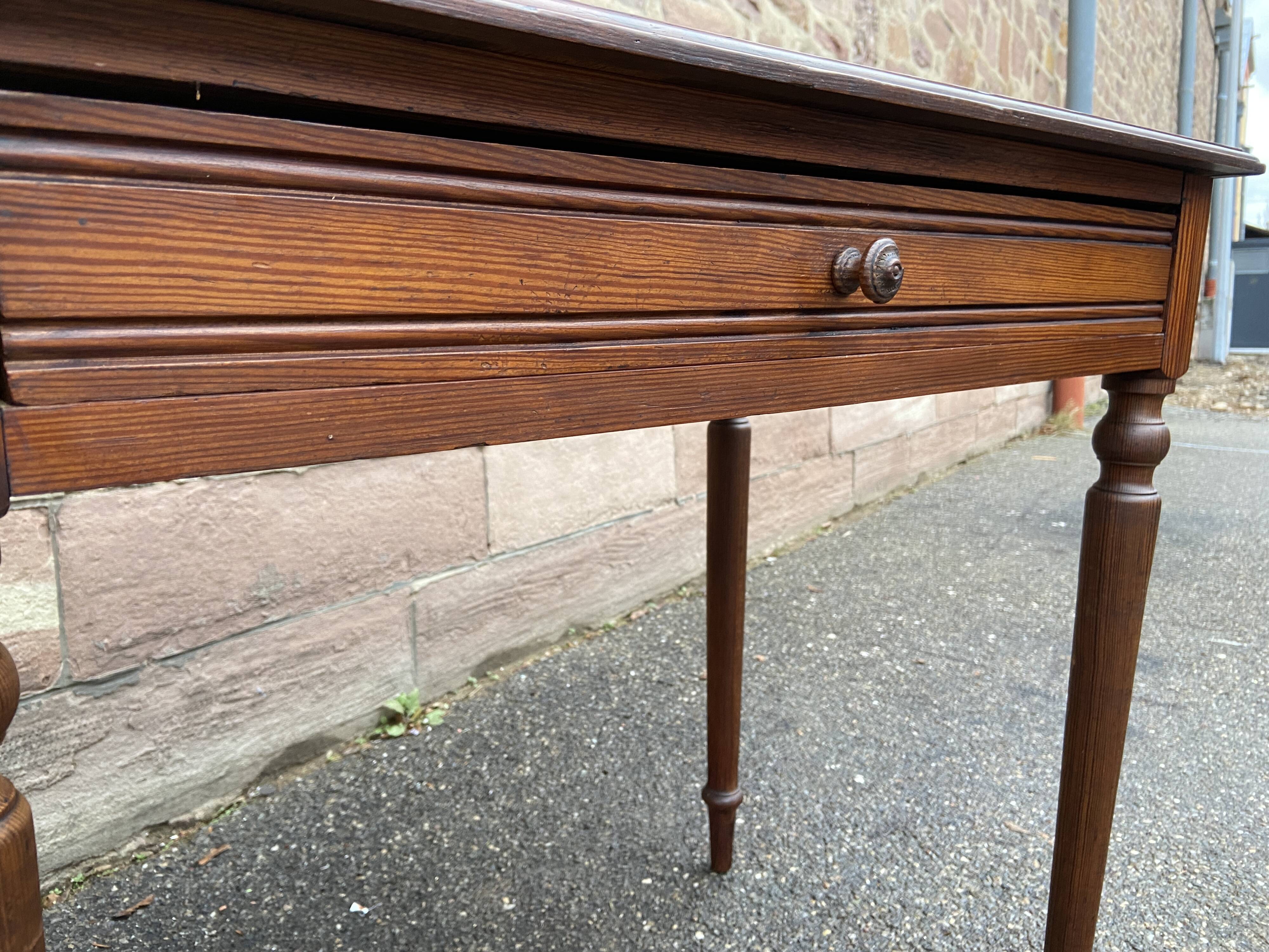 Small desk table in vintage pitchpin