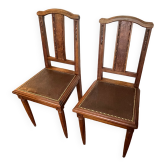 Paire de chaises en bois style art déco