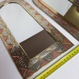 Ensemble de deux miroirs marocains en laiton en forme d'arches
