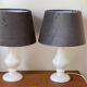 Paire lampes albâtre vintage