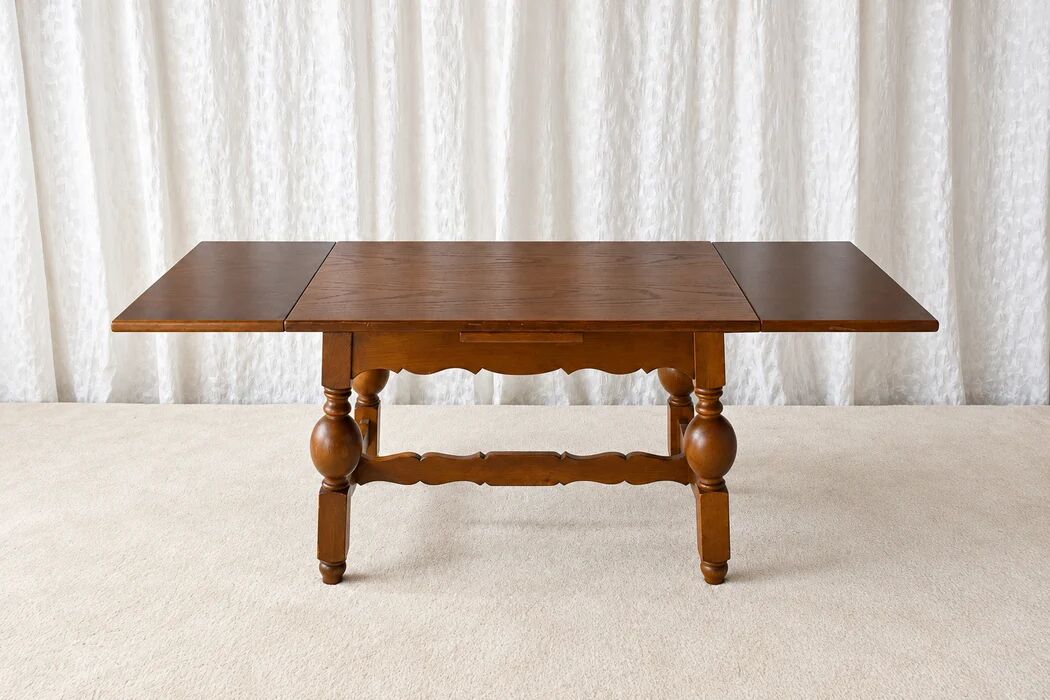 Scandinavian oak draw-leaf refectory-style coffee table, circa 1960s