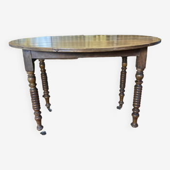 Oval walnut table