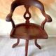 Fauteuil de marin en teck pivotant