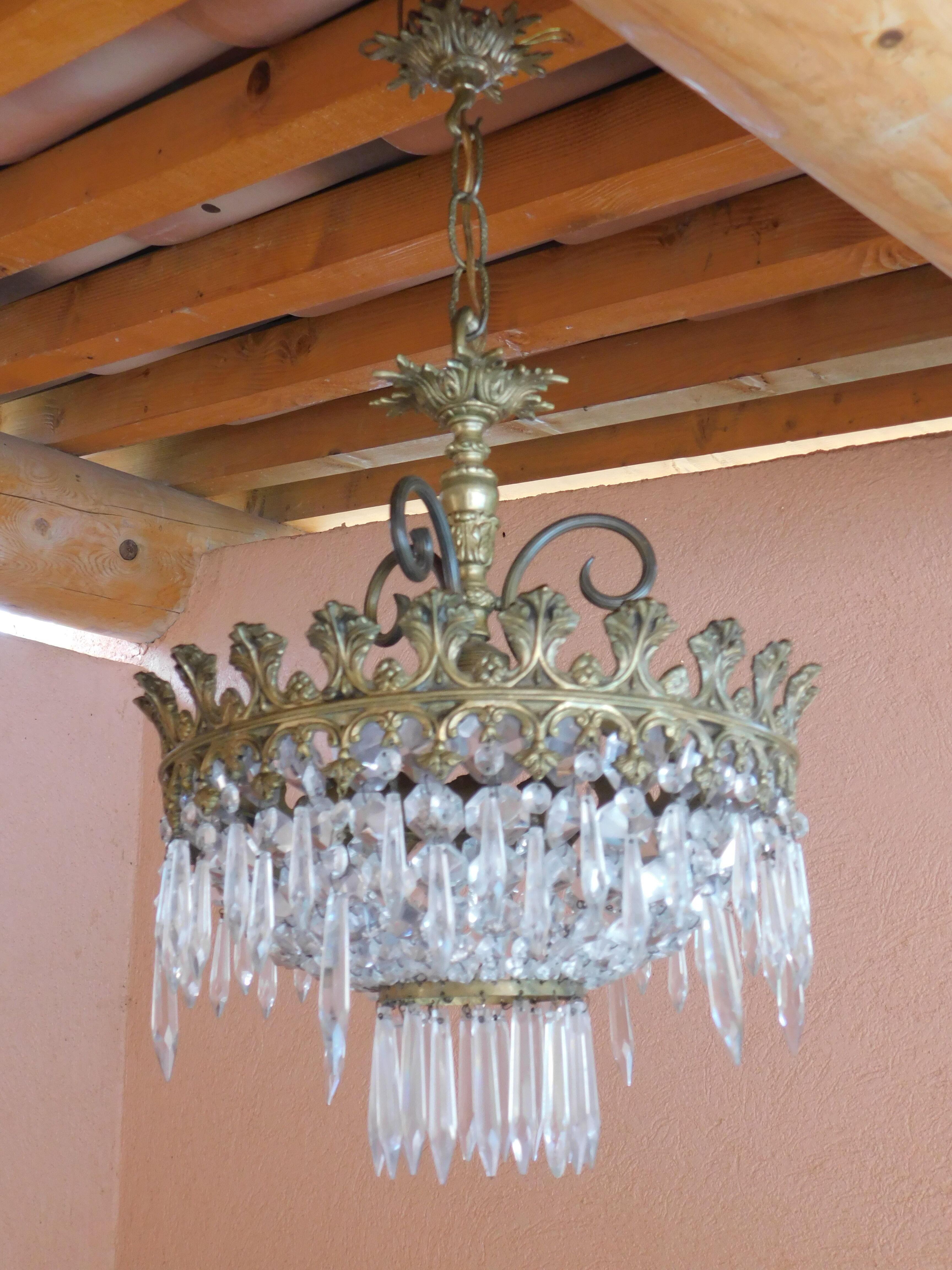 Plafonnier lustre pampilles ø 34 cm