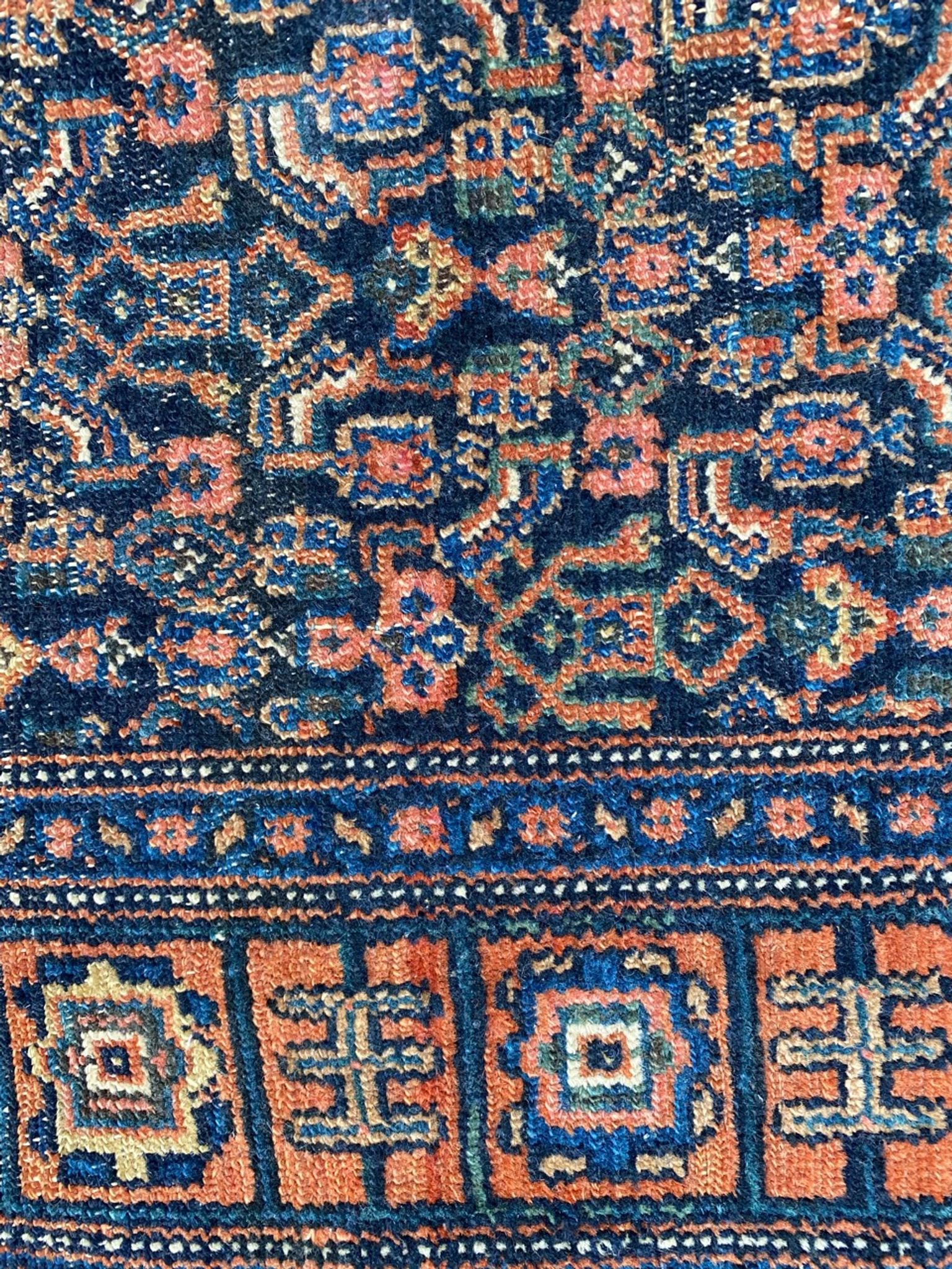 Tapis ancien persan d’orient senneh fait main 102x139 cm
