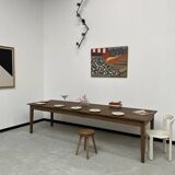 Table de ferme "Dark Brown" en chêne massif 300 X 90 cm
