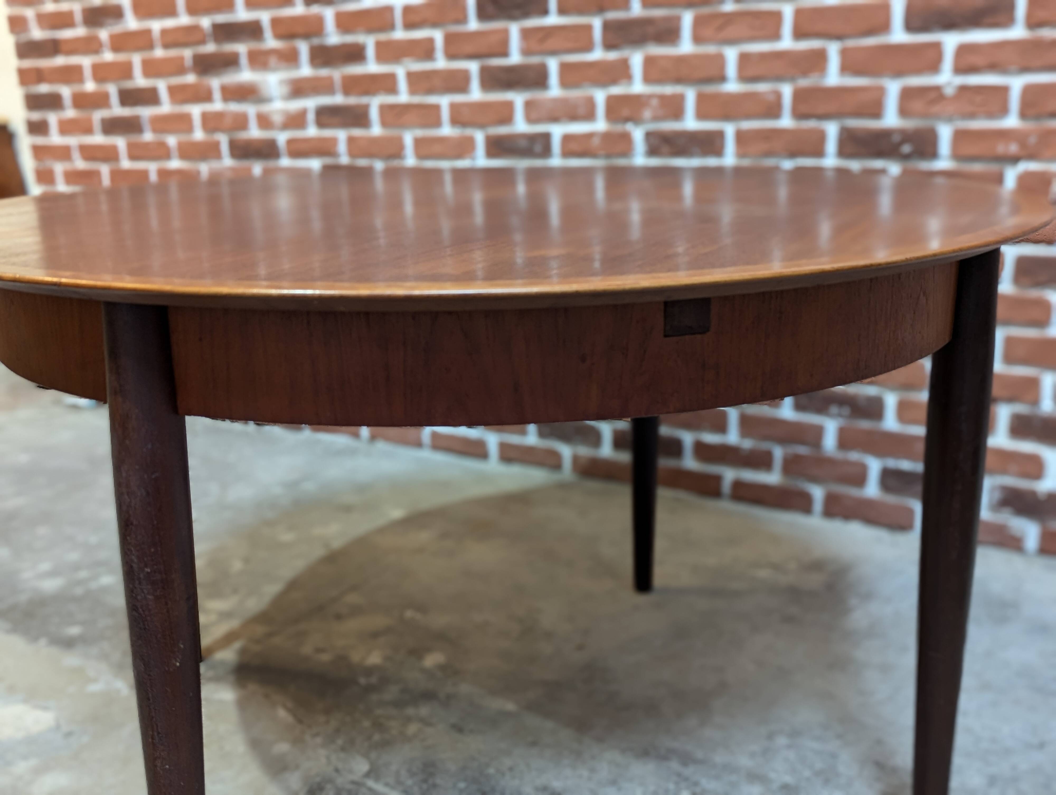 Round teak table from the 60s