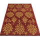 Modern deep red wool rug, classic handwoven carpet- 143x205cm