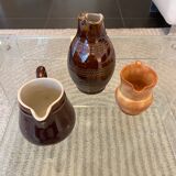 Trio of vintage jugs and milk jug