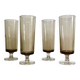 4 LUMINARC smoked glass flutes