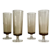 4 flûtes luminarc verre fumé