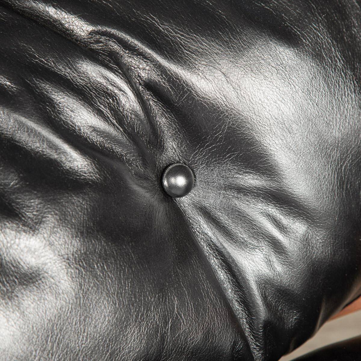 Eames lounge chair in black leather, around 1980