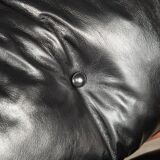 Eames lounge chair in black leather, around 1980