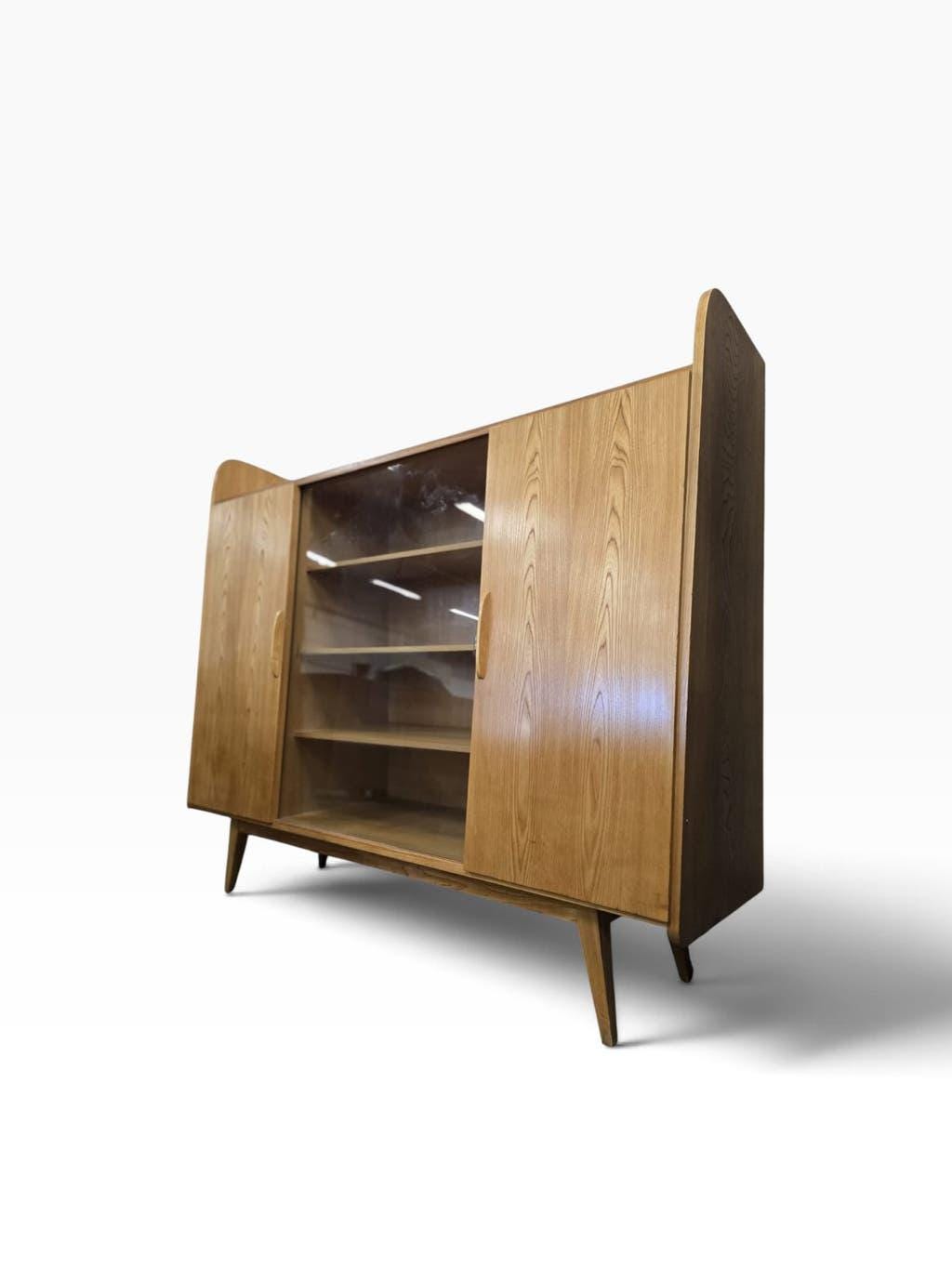 Vintage wooden wardrobe/display cabinet/wall unit