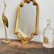 Vintage rectangular baroque mirror in golden resin