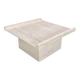 Square travertine coffee table by Claude Berraldacci. 1990s. France.