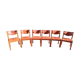Series of 6 elm and leather chairs from the Maison Regain 60s