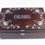 Wooden and mother-of-pearl cigar box