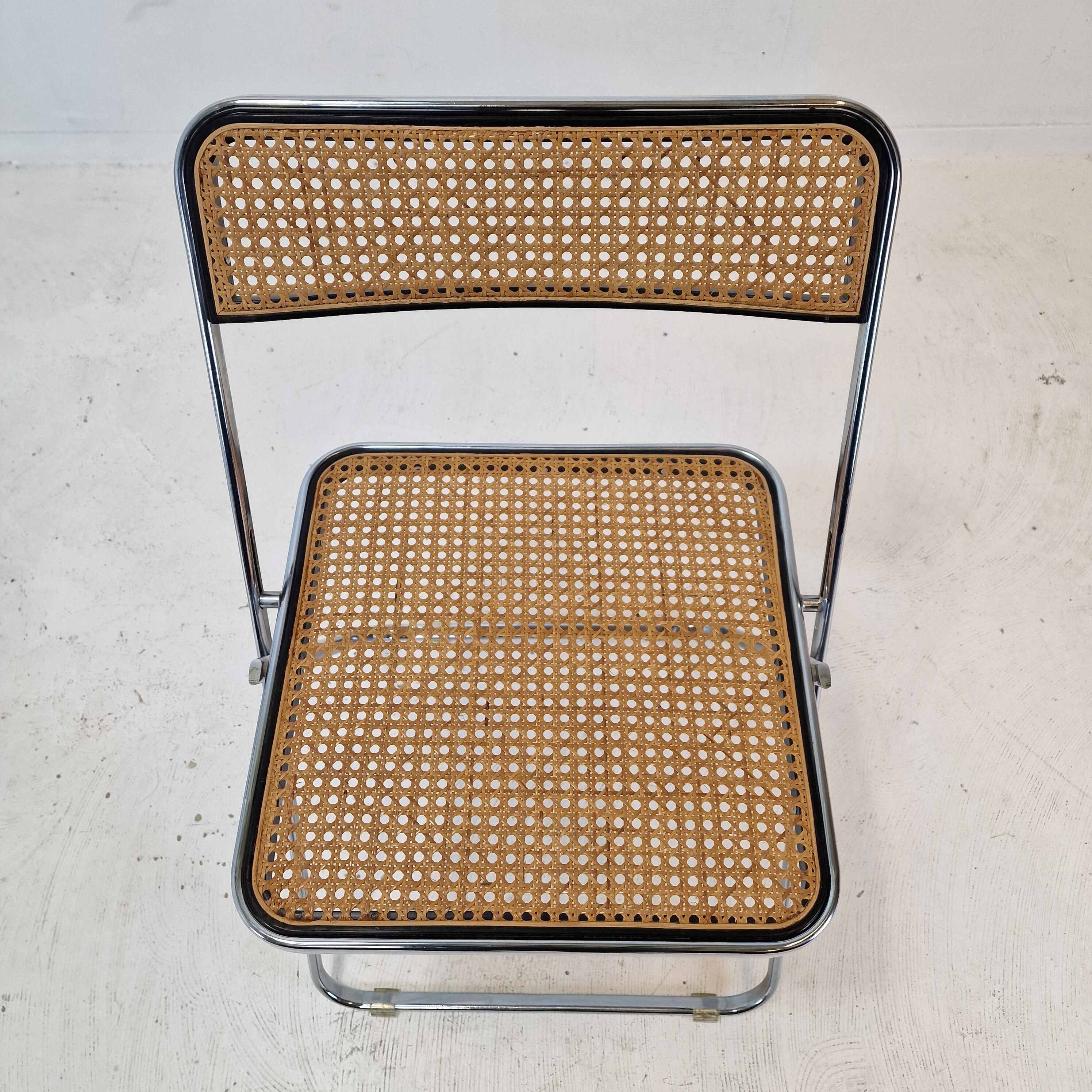 Italian pair of "Elios" folding chairs by Colle d'Elsa, 1980's