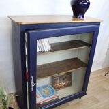 Low glass bookcase