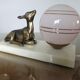 Fawn lamp, doe Art Deco marble white opaline pink and regulates 30/40 years