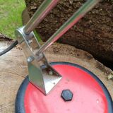 Lampe chevet bureau vintage rouge et chrome années 60