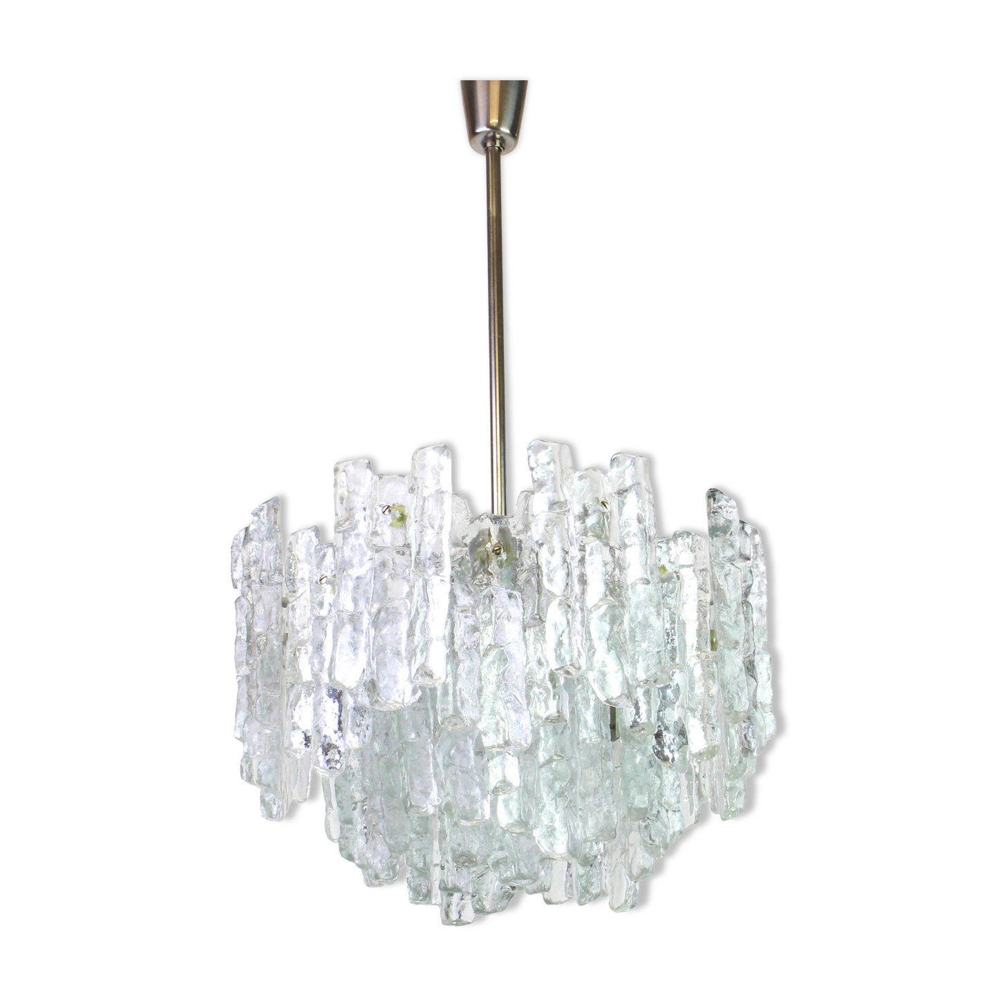 Large frosted glass chandelier from Murano by Kalmar, Austria, 1960s.