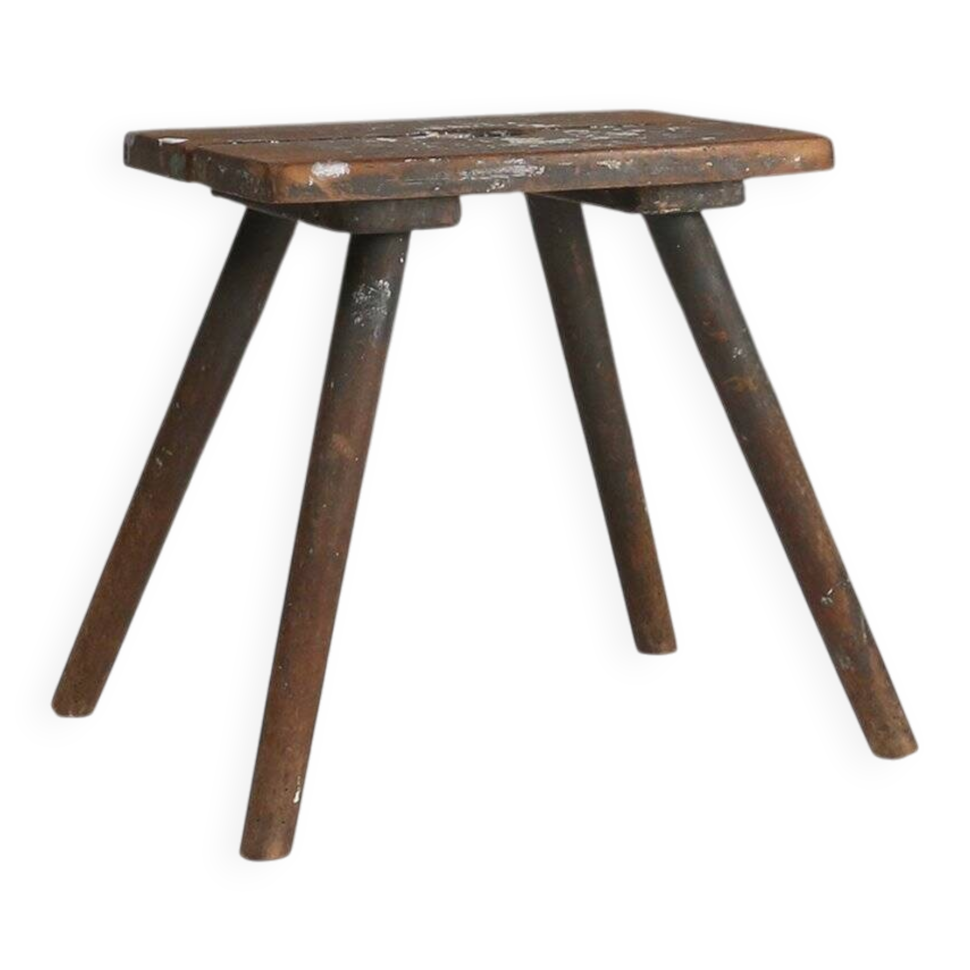 Industrial French Wooden Painters Stool, 1930s