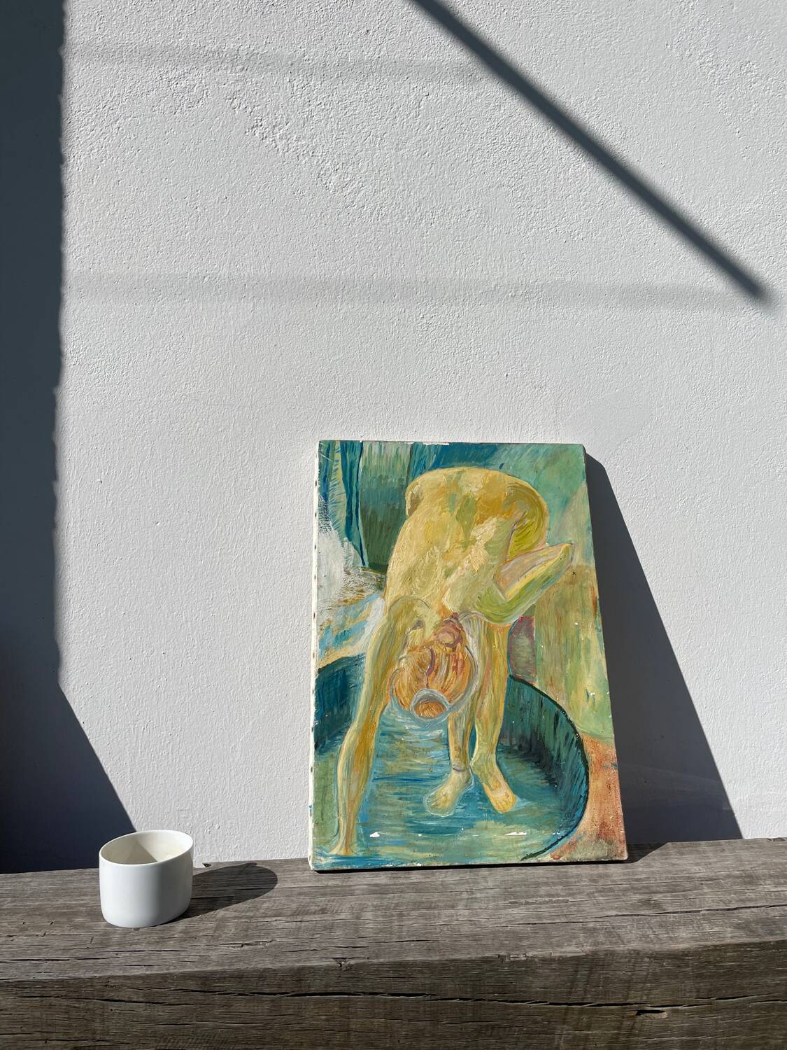 Tableau ancien huile sur toile nu féminin