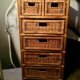 Meuble en rotin 6 paniers