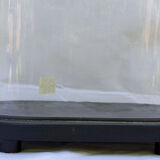 Old oval glass globe 35.5 cm high black foot