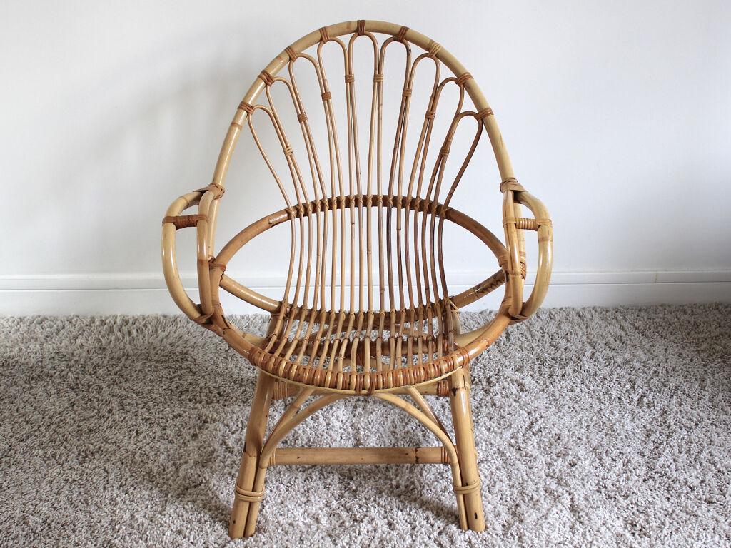 Vintage rattan armchair