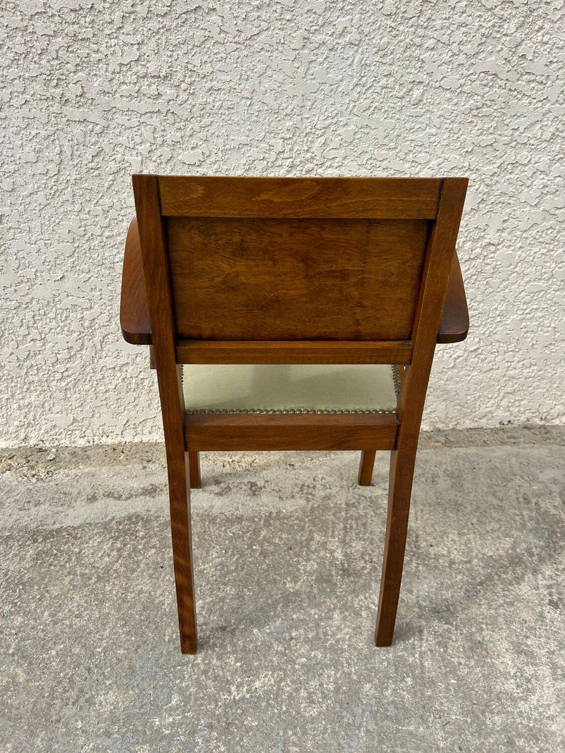 Pair of green velvet bridge armchairs