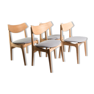 Ensemble de 4 chaises danoises des années 1960