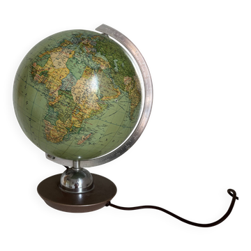 Vintage 1960 terrestrial globe JRO Verlag world map German - 35 cm