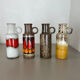 Set of 4 vintage pottery fat lava vases made by Scheurich, Germany, 1970s