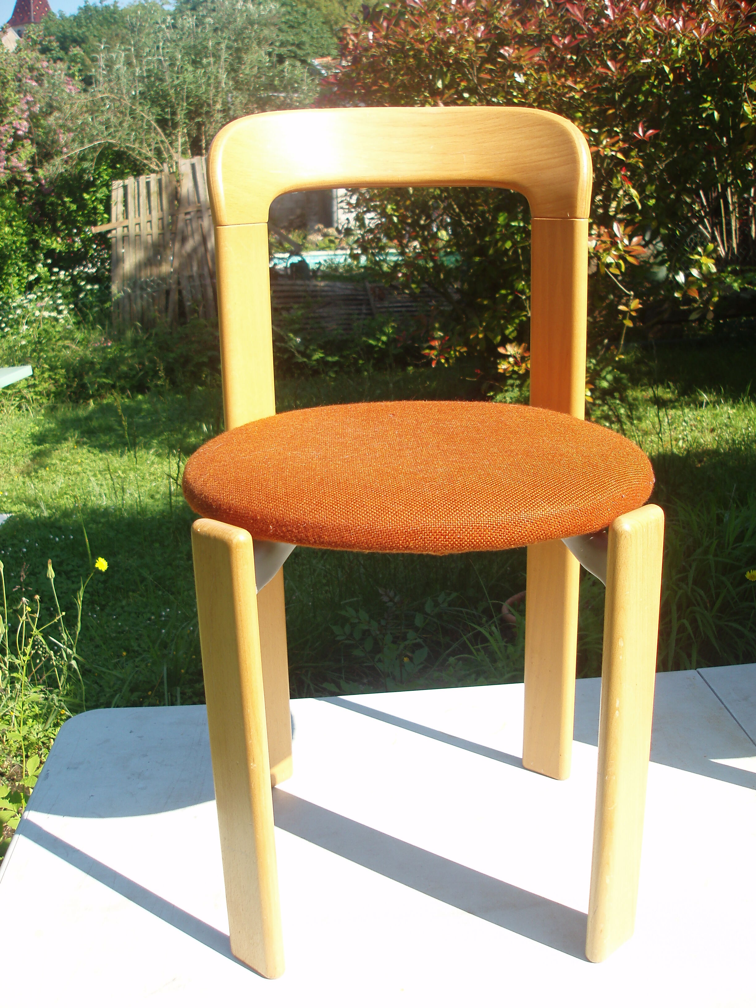 Pair of chairs in fabric orange Bruno Rey